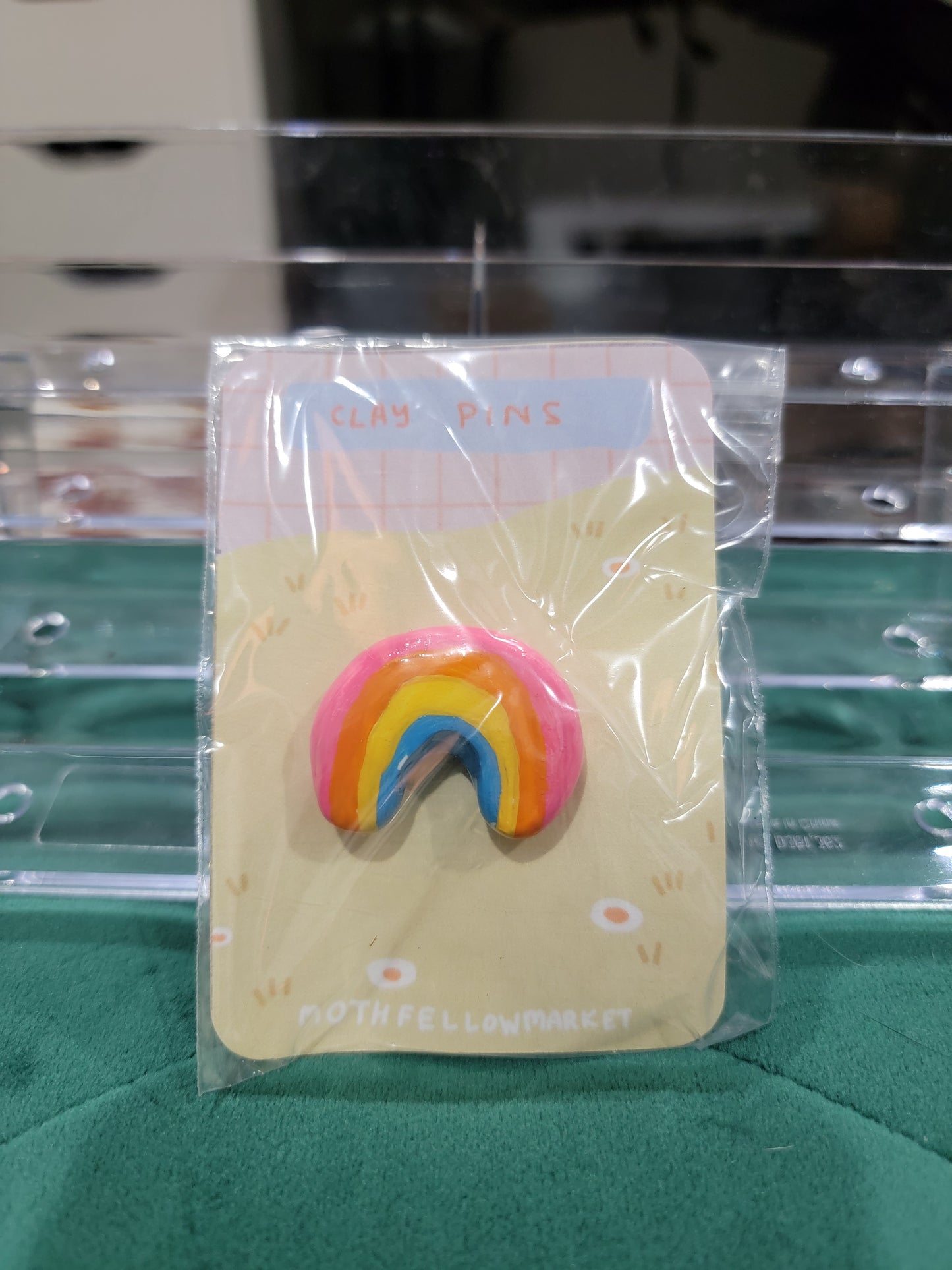 rainbow clay pin