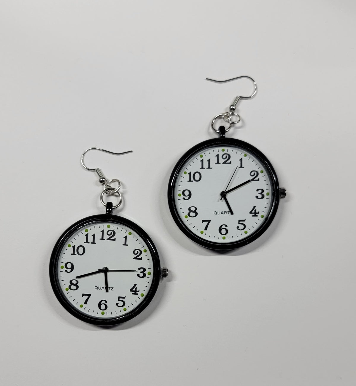 WORKING clock dangle earrings