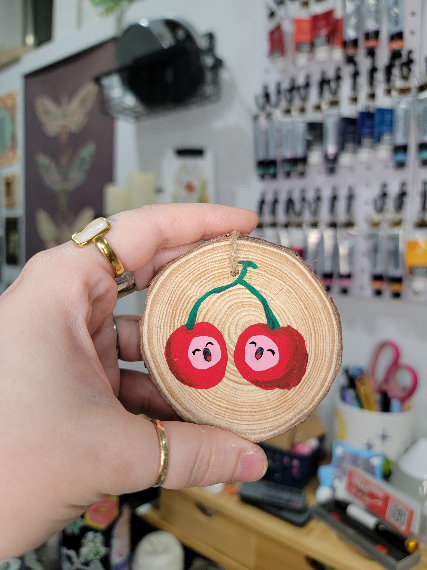 painted fruit mini wood plate