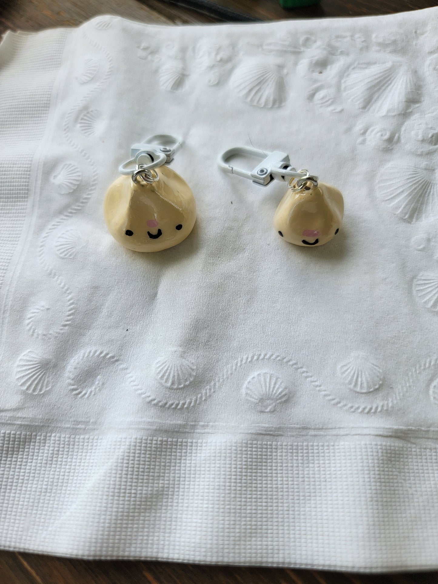 small dumpling charm keychain