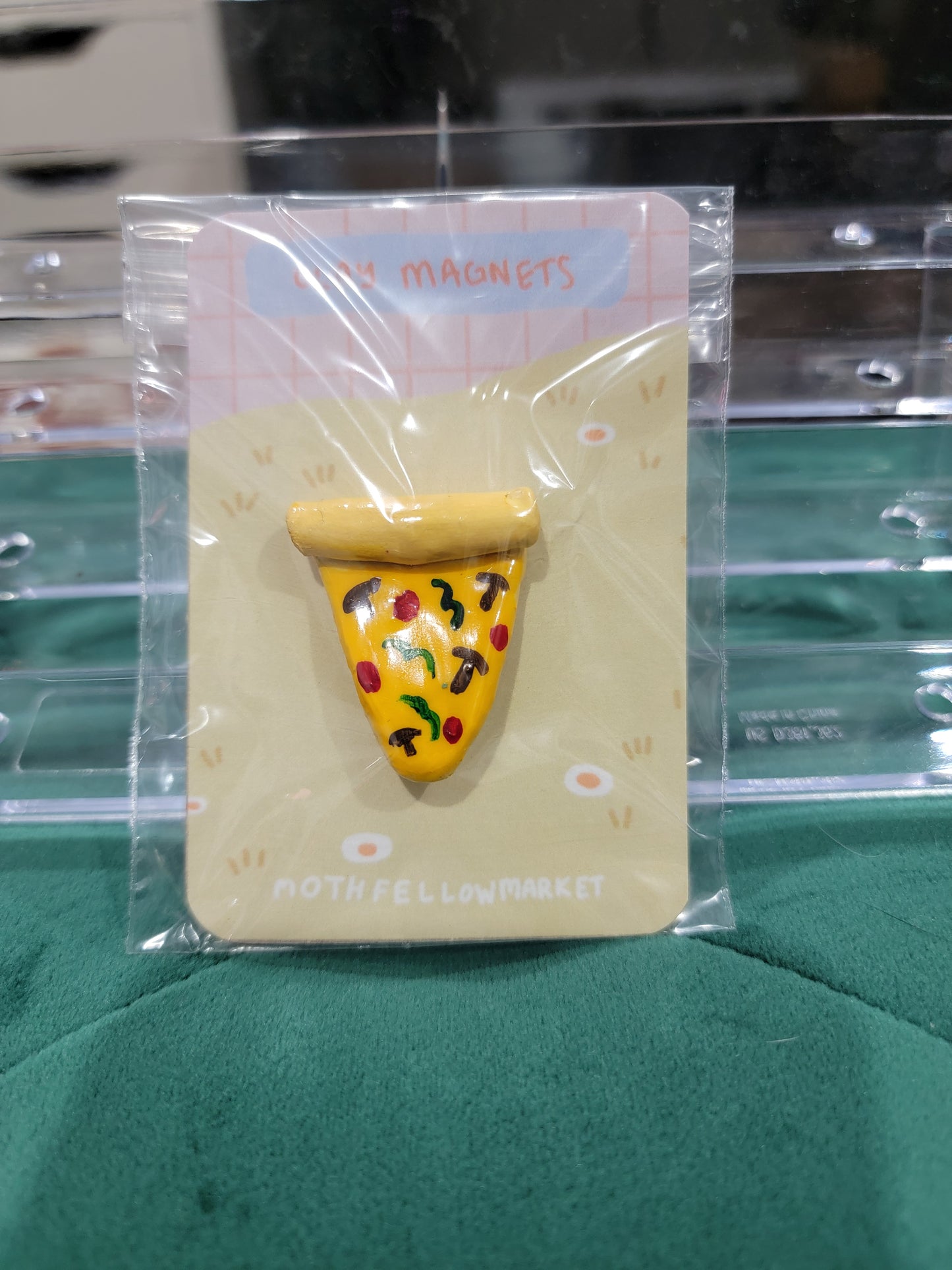 pizza clay magnet