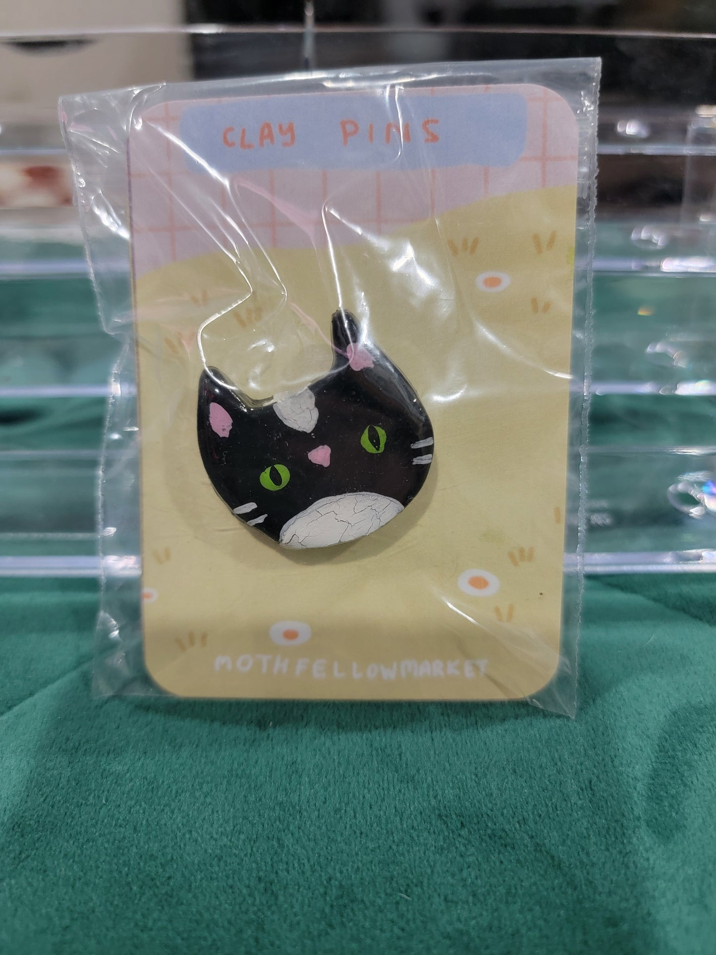 cat clay pin