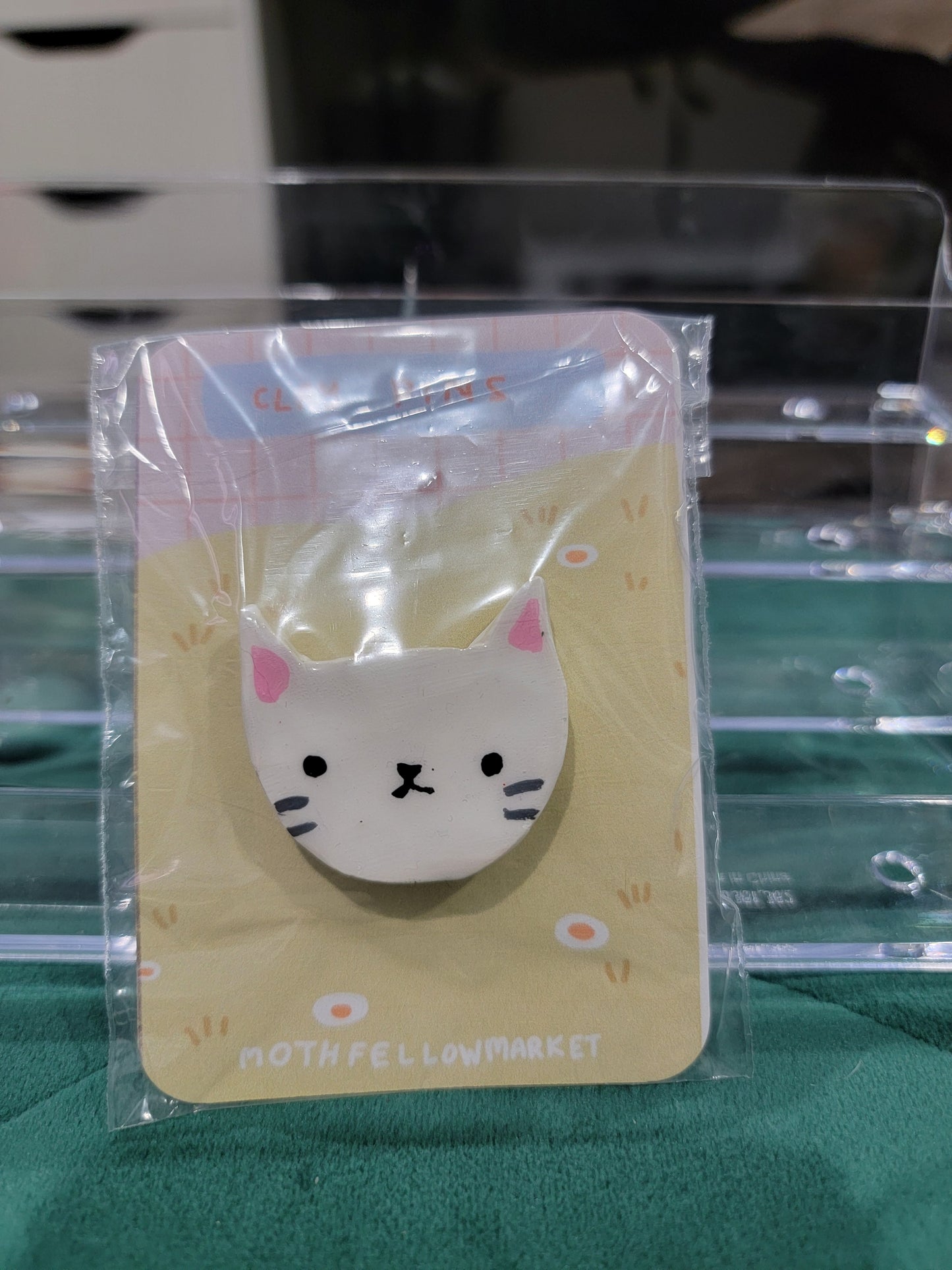 cat clay pin