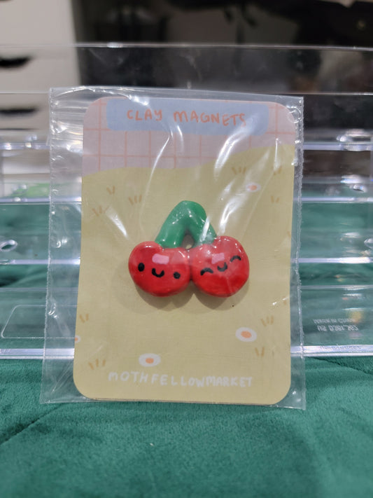 cherries clay magnet