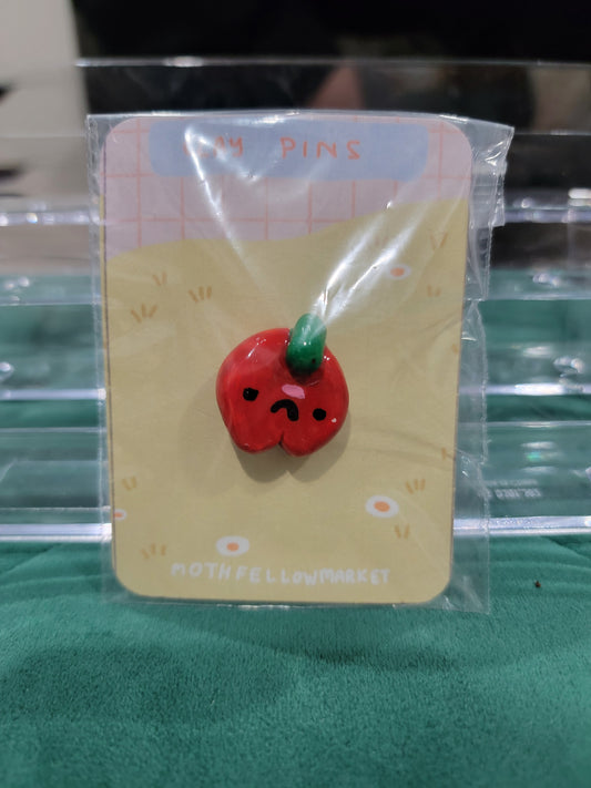 apple clay pin