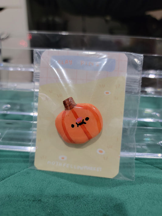 pumpkin clay pin