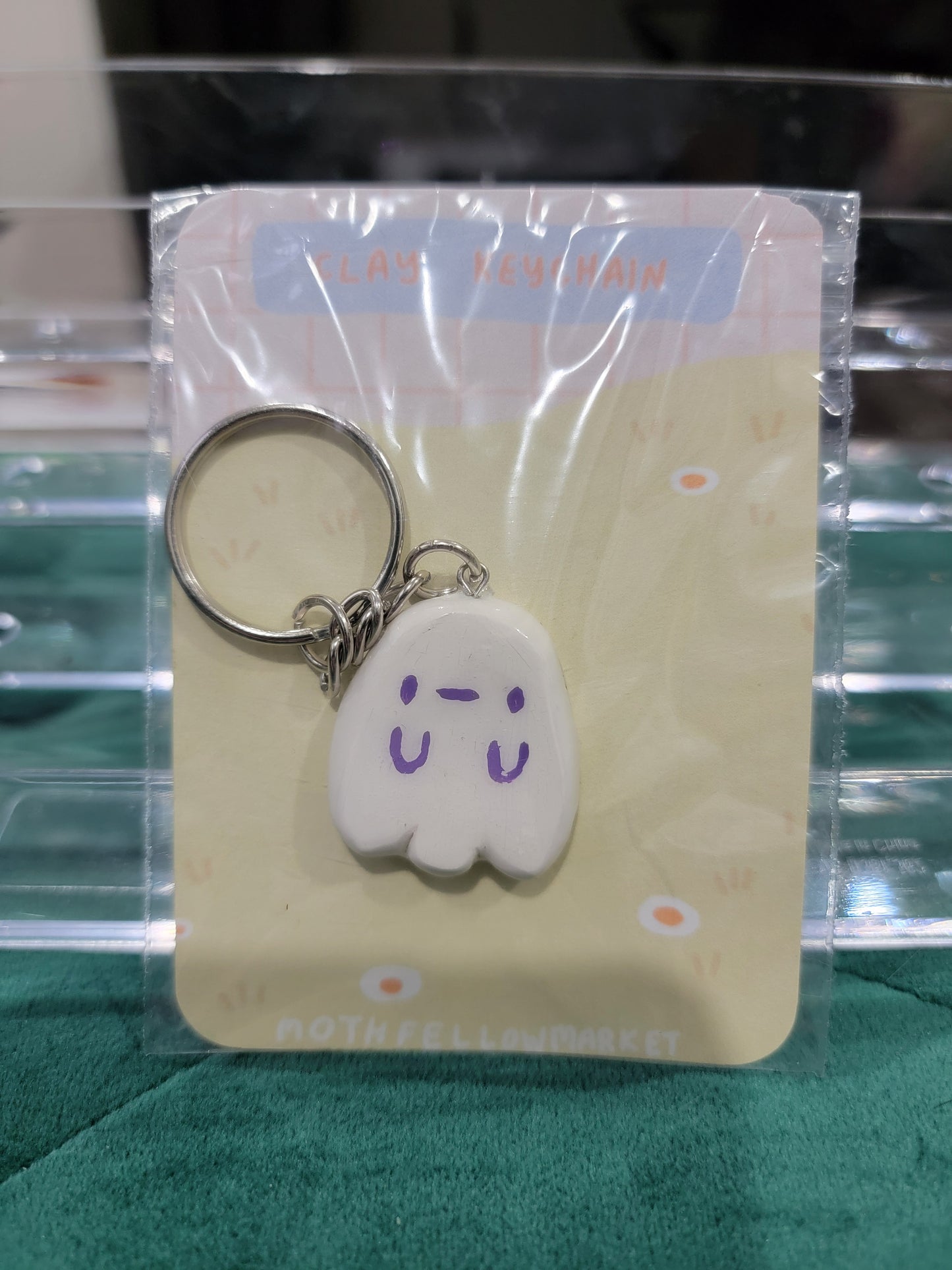 ghost clay keychain