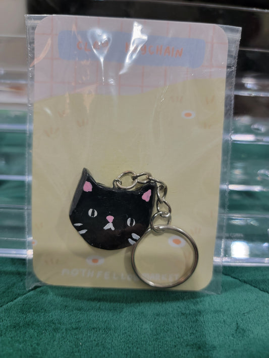 cat clay keychain