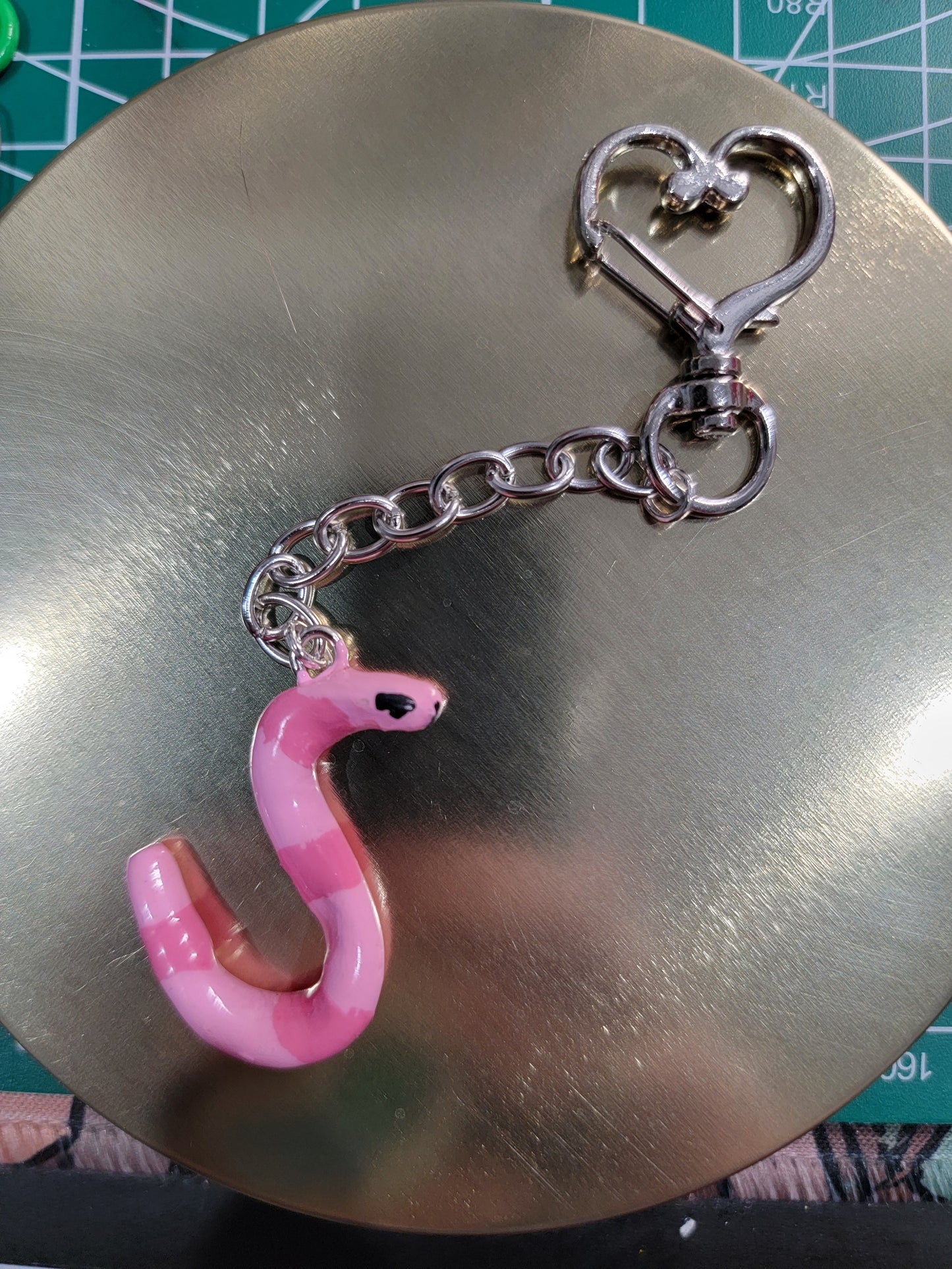 worm on a string keychain