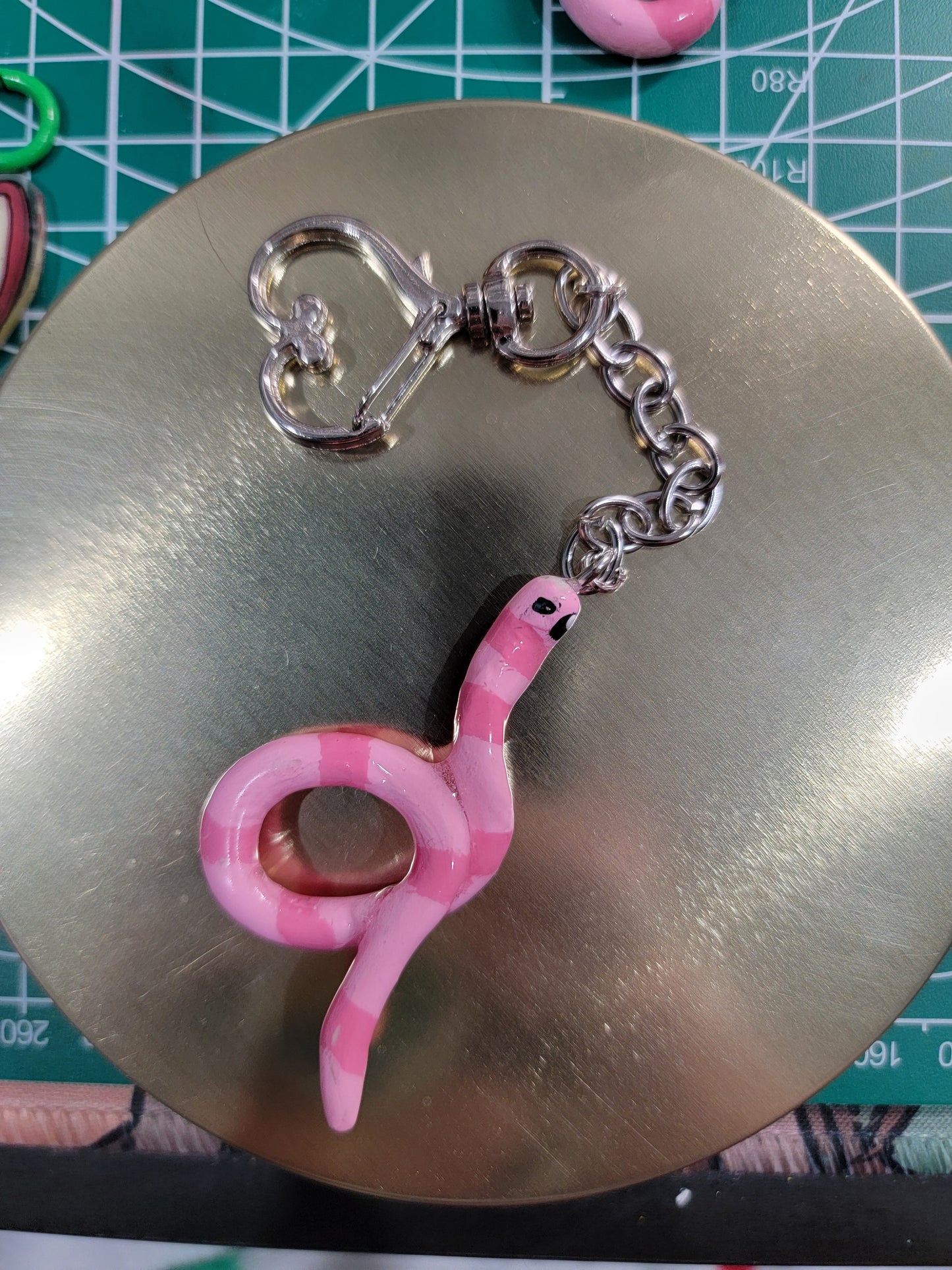 worm on a string keychain