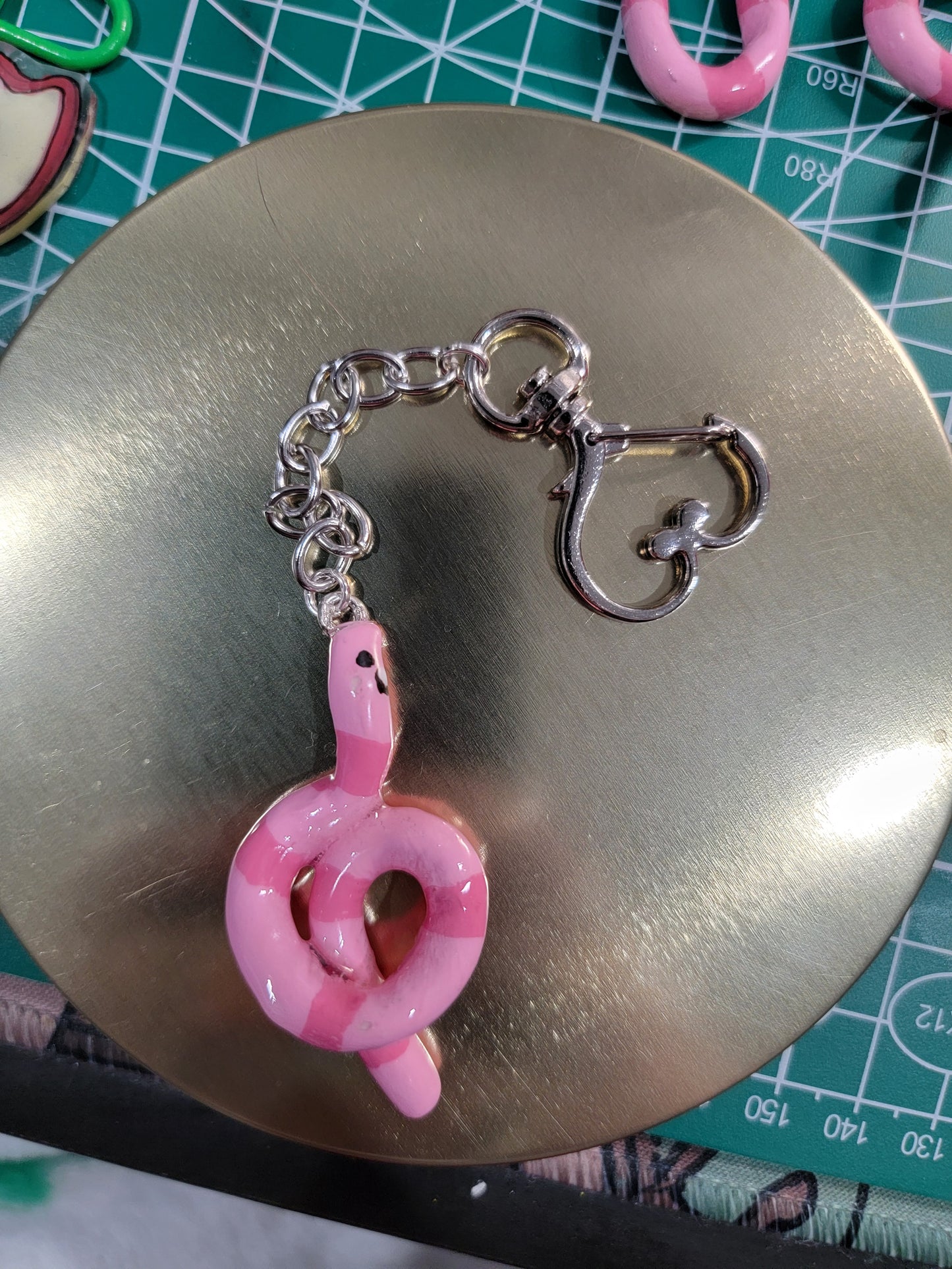 worm on a string keychain