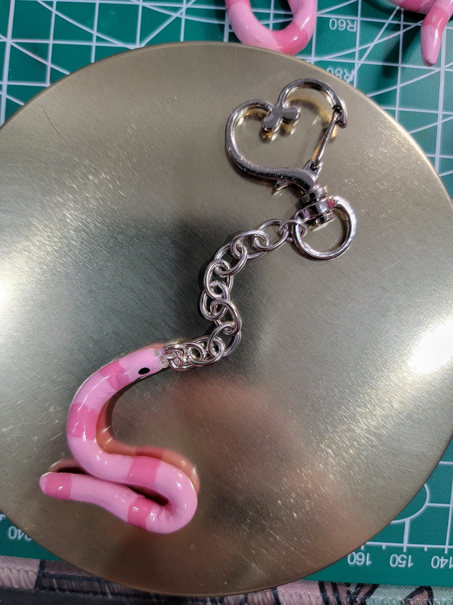 worm on a string keychain