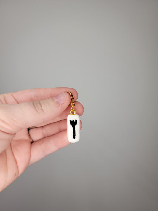 fork, spoon, and knife mini charm