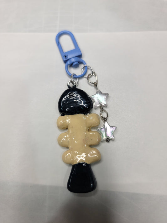dead fish clay keychain