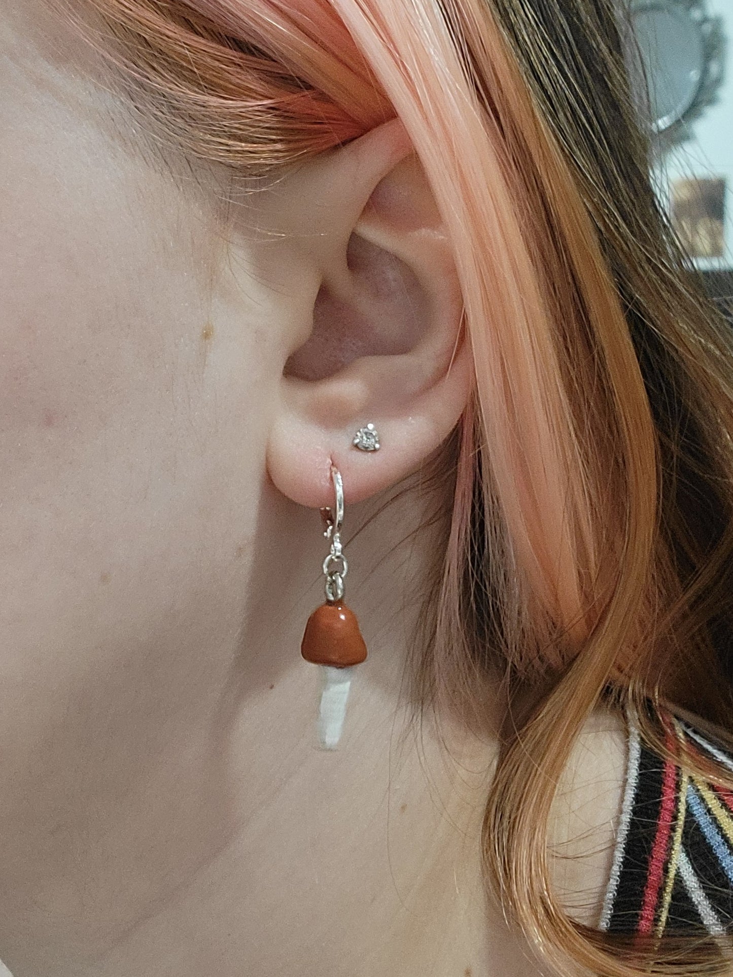 handmade brown mushroom earrings