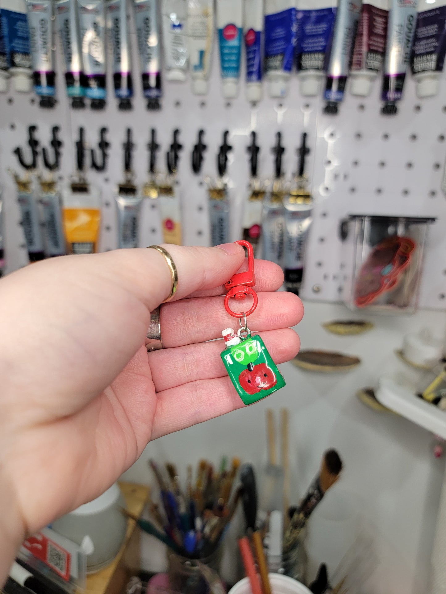 apple juice boxes keychain
