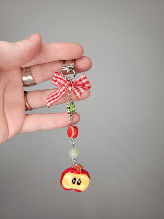 gingham apple keychain