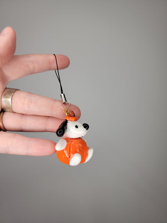 snoopy in a pumpkin phone strap