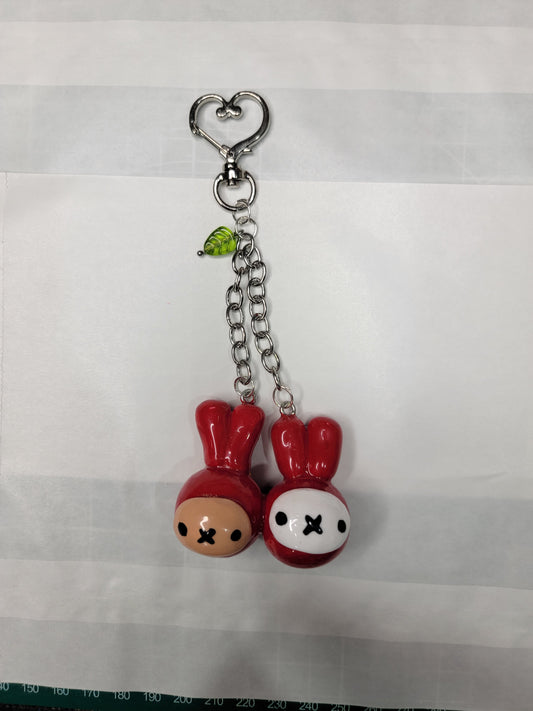 miffy & bf dressed as cherries keychain