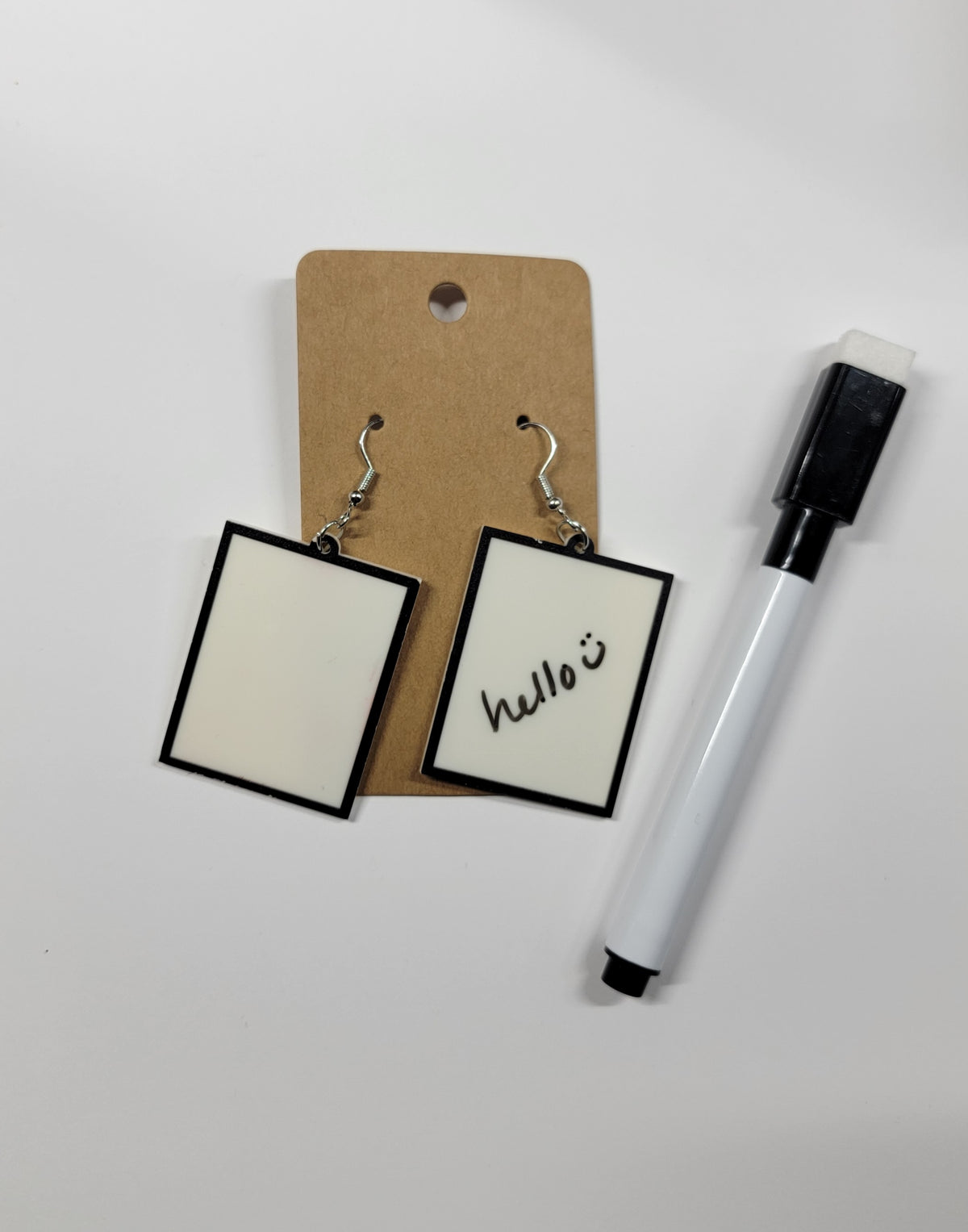WORKING dry erase board dangle earrings