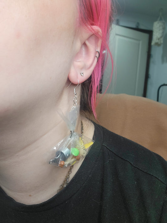 trash bag earrings