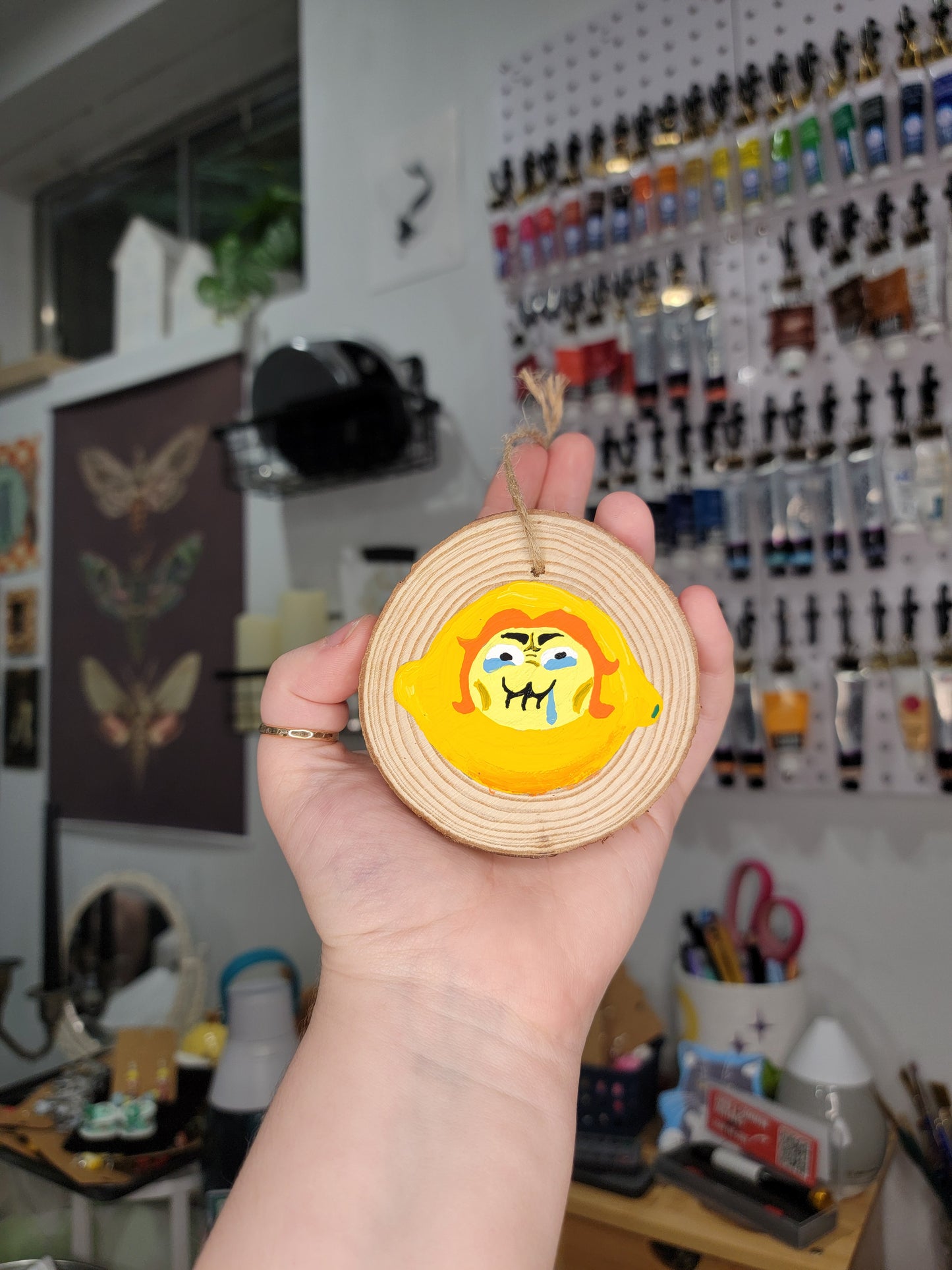 painted fruit mini wood plate