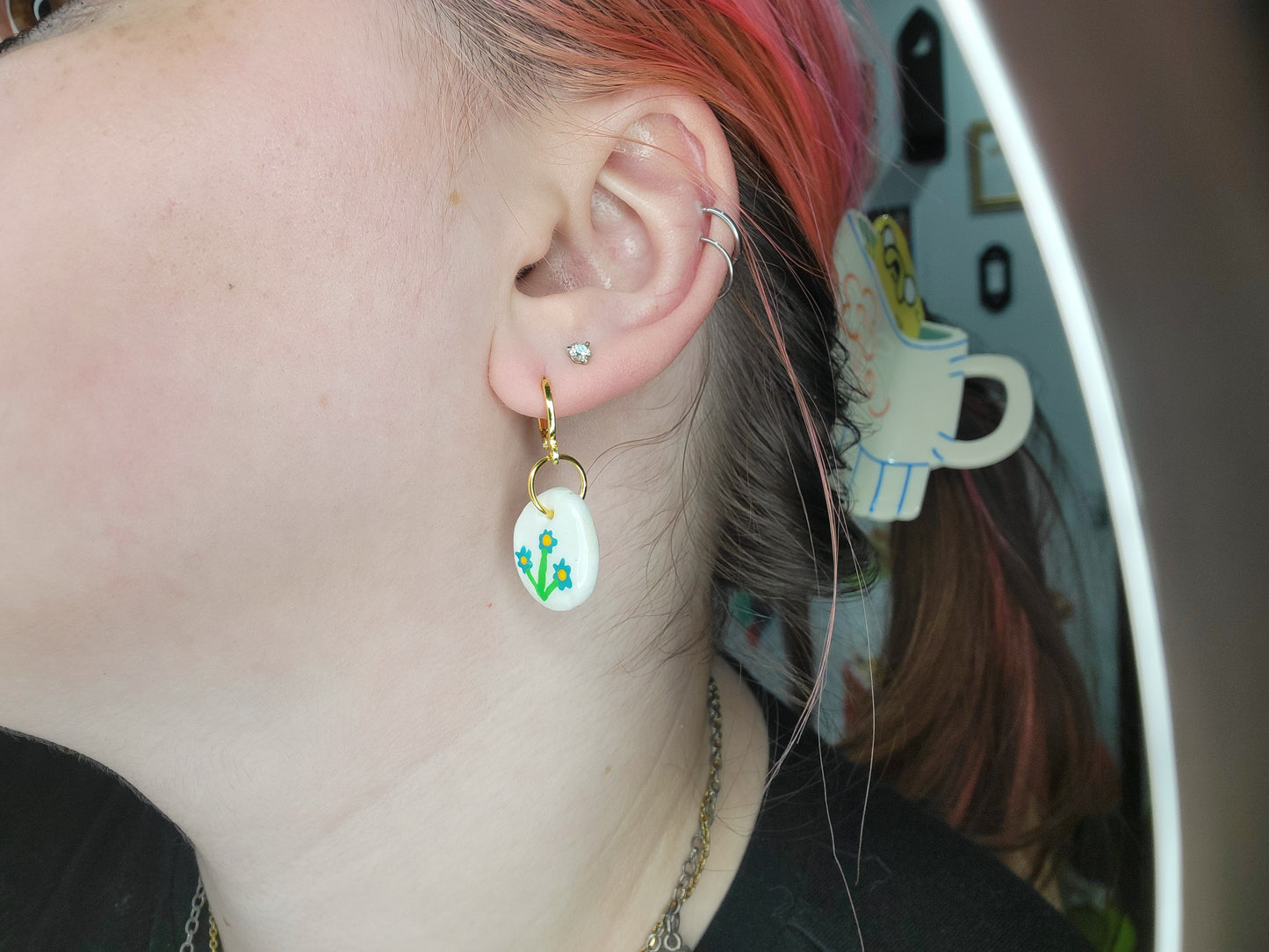 handmade little flowers earrings