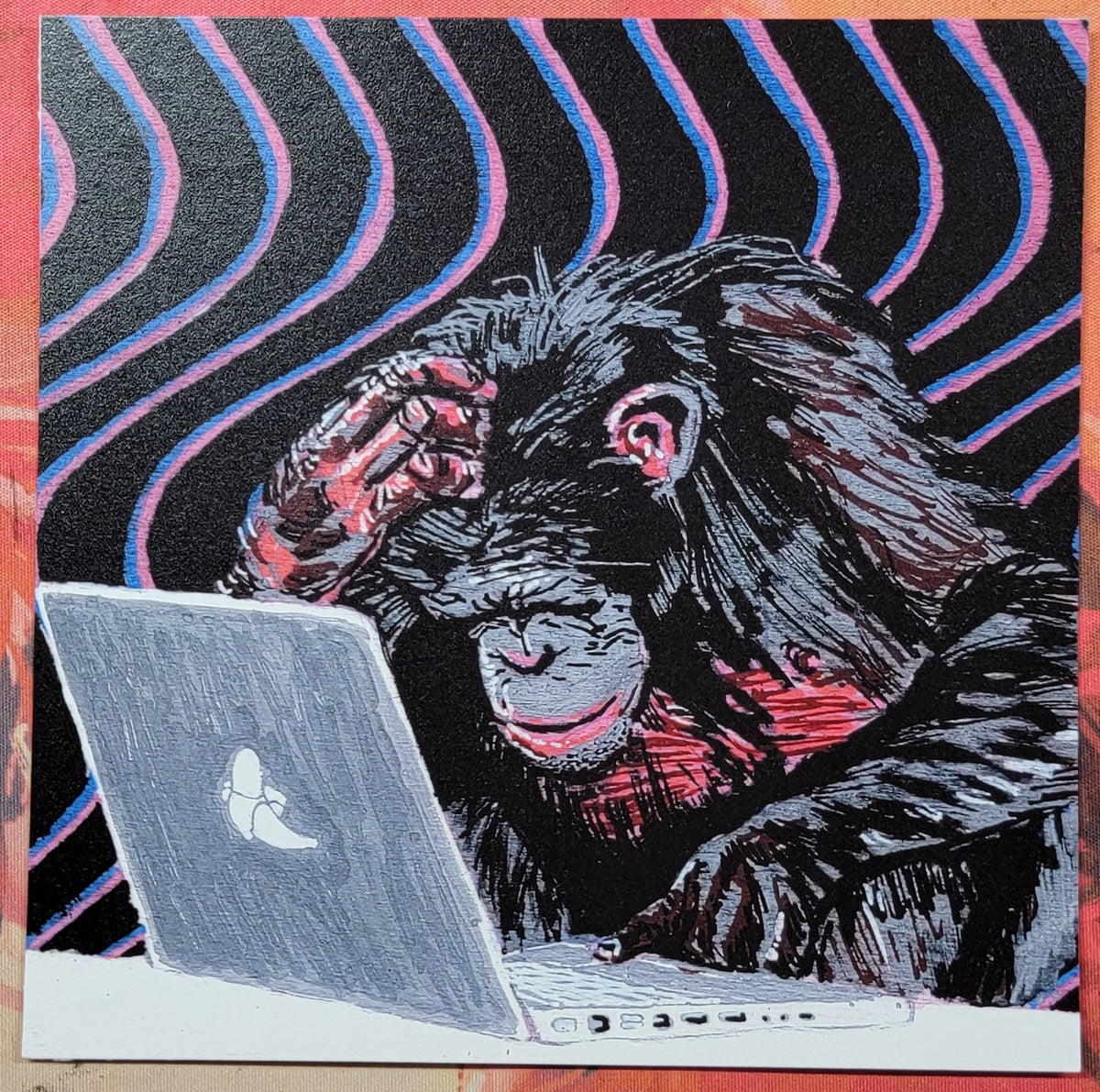 computer monkey print