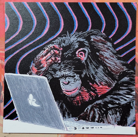 computer monkey print