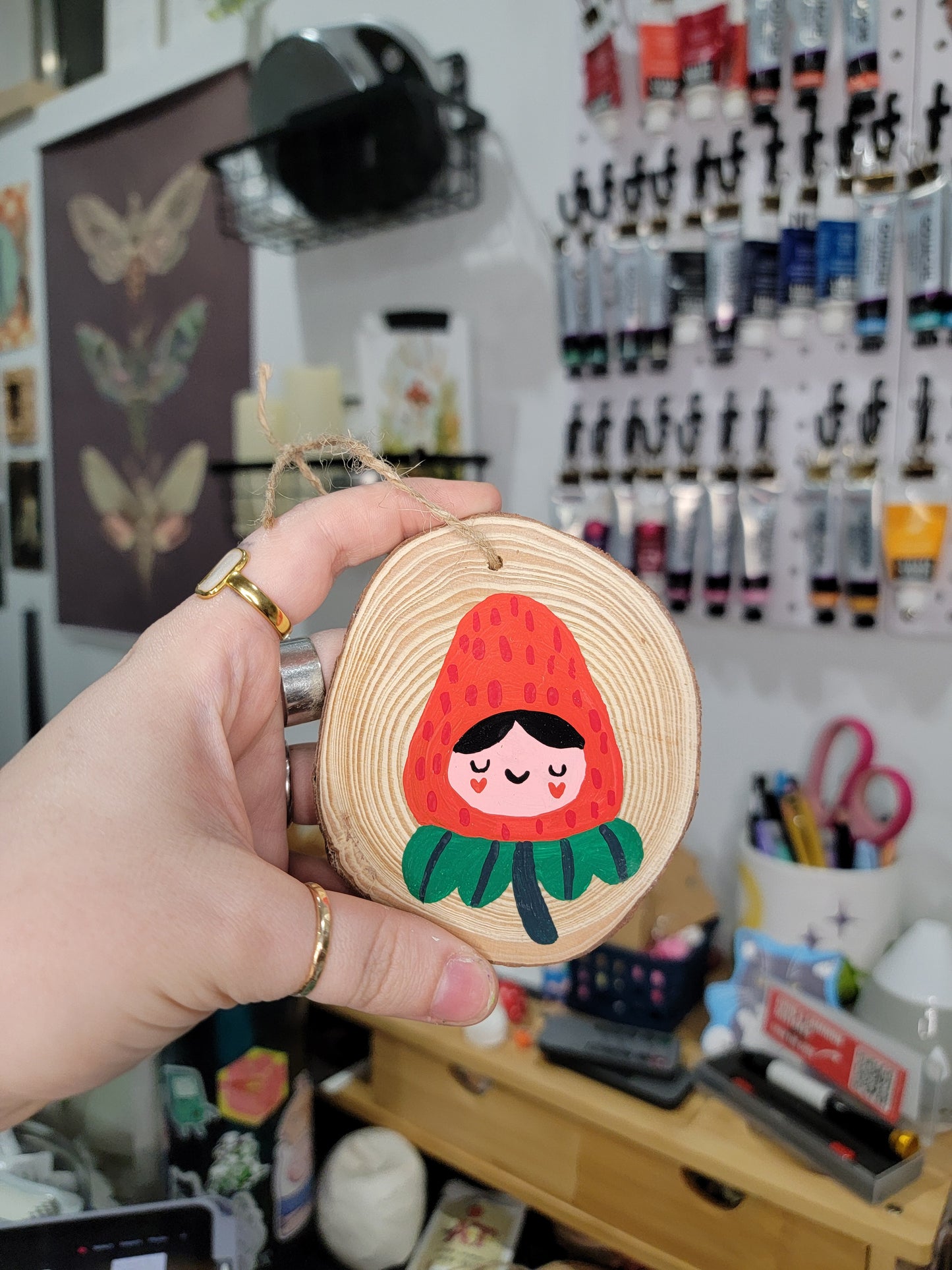 painted fruit mini wood plate