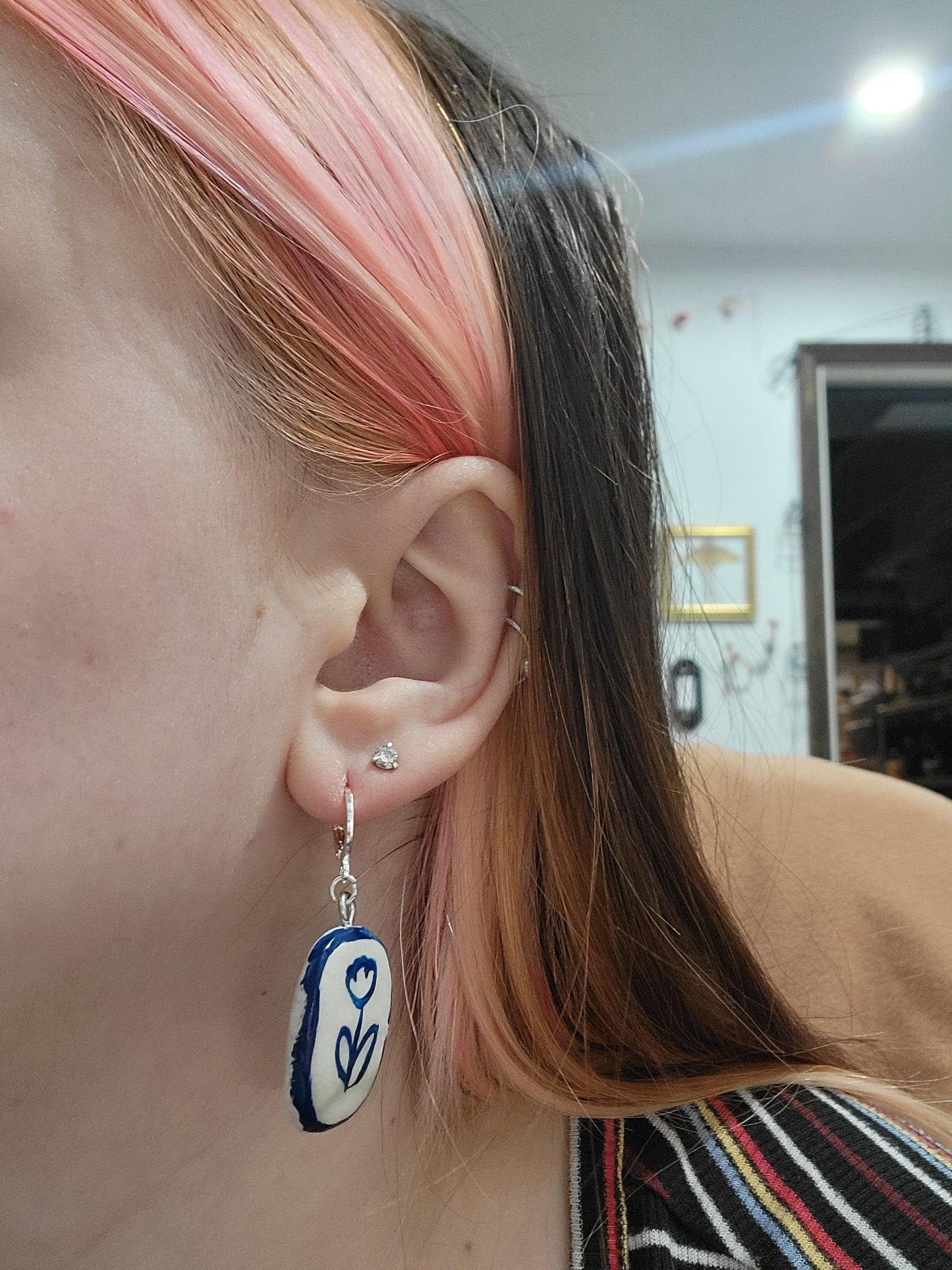 handmade tulip opposite earrings