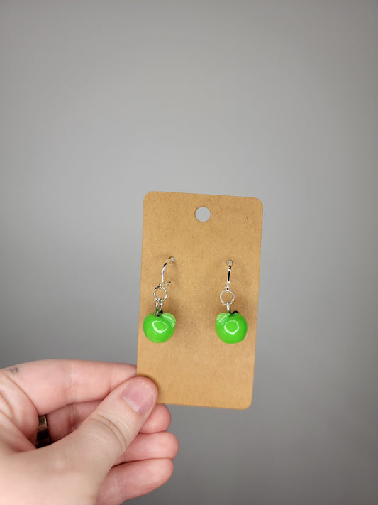 green apple earrings