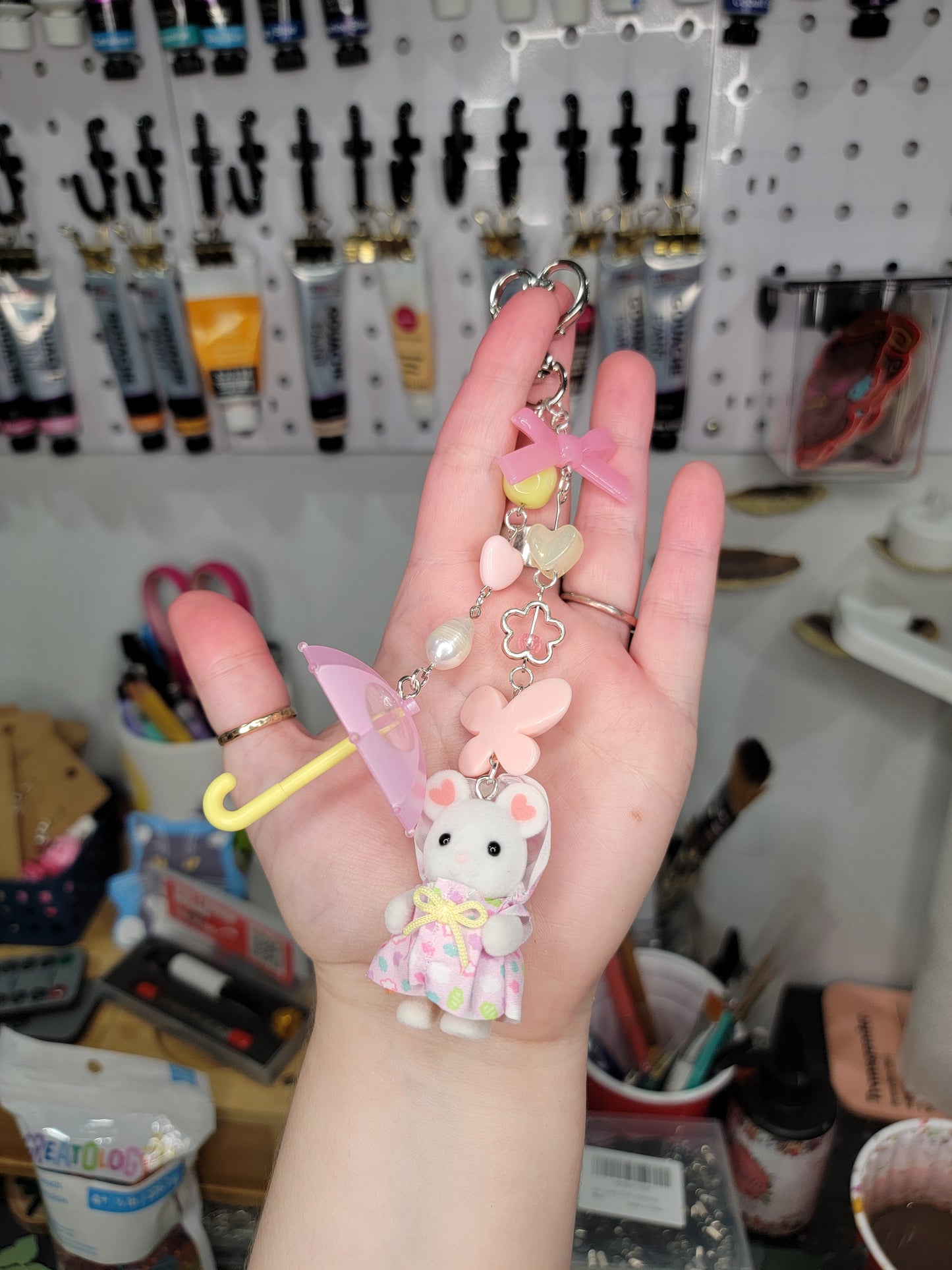 calico critter rain series long keychain
