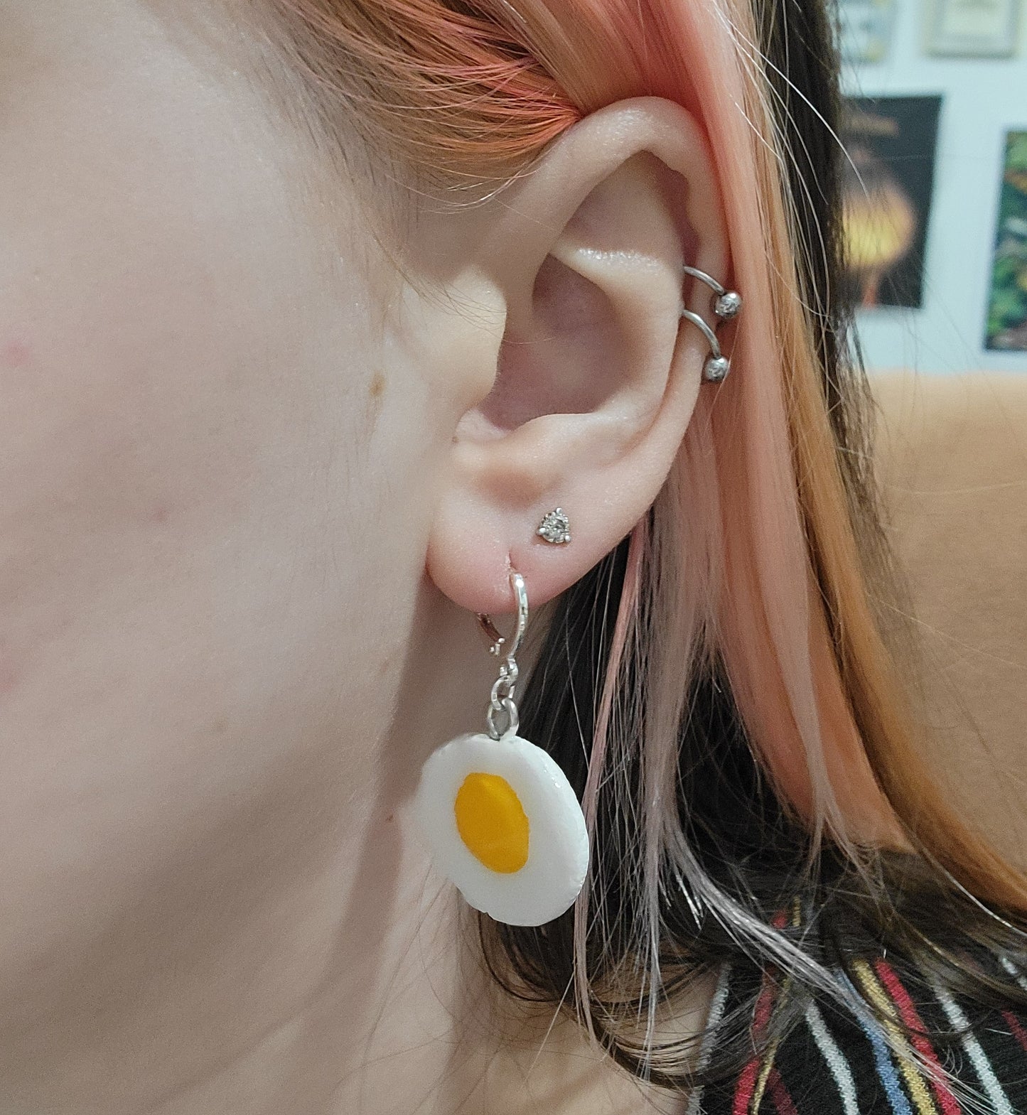 handmade fried egg earrings