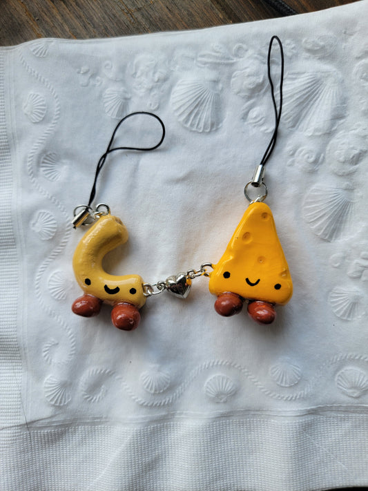 mac n cheese bff magnetic charm keychain