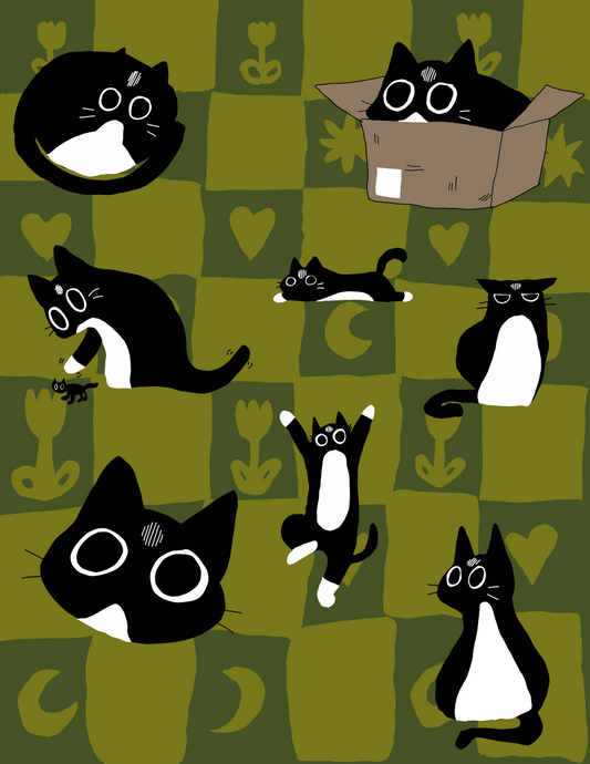 katie cat sticker sheet